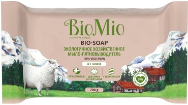 Кусковое мыло хозяйственное BioMio эко-мыло для стирки без аромата 200 г