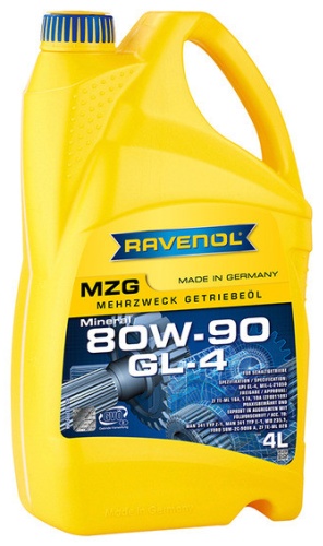 Масло минеральное RAVENOL Трансмиссионное масло MZG 80W-90 4 л