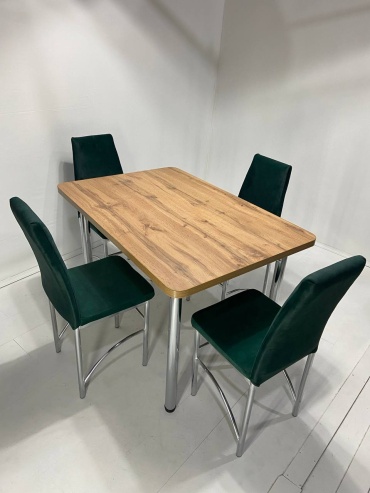 Комплект MEBEL STYLE GROUP 302712407, стол 120х80 см + 6 стульев, зеленый