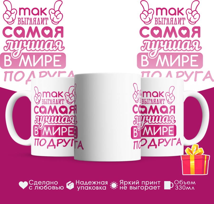 Кружка «Так выглядит лучшая в мире подруга», 330 мл, керамика, 1 шт.