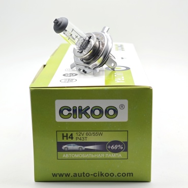 Cikoo 12v 60/55w p43t+60% галогенная H4, 10 шт