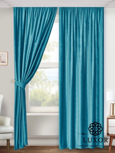 Портьеры LUXOR Textile 200x270 см 2 шт, велюр, голубой