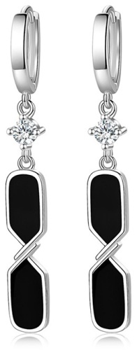 Серьги KOREAN SILVER бижутерный сплав, цирконий, эмаль