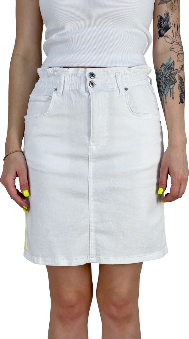 Джинсовая юбка, прямая юбка Ji Jass Jeans белый