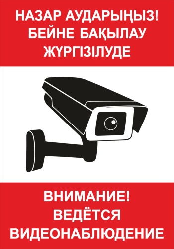 Табличка Внимание! Ведётся видеонаблюдение 30x21 см