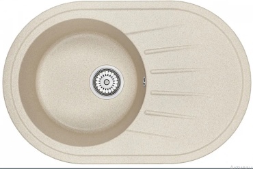 Кухонная мойка GRANULA 7601 76х50х21 см, кварцевый песок, тон бежевый