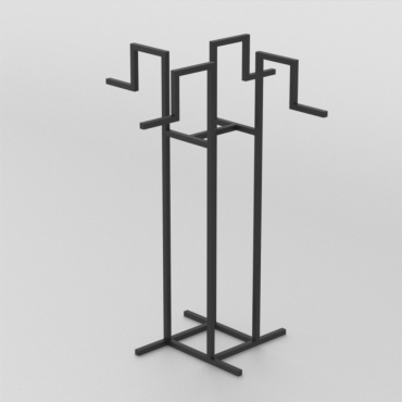 Торговая стойка для одежды Racks.kz Рейл 5 0405, 130x80x50 см, черный