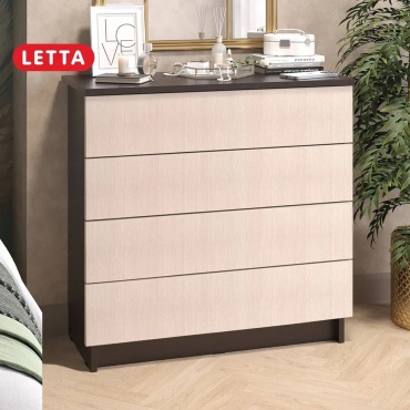 Комод Letta Ультра, 75x33x73 см, бежевый, темно-коричневый