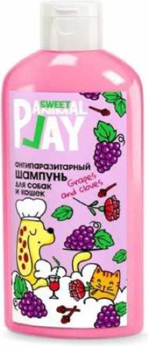 Sweet Animal Play Шампунь Виноград и гвоздика антипаразитарный для собак и кошек 300 мл