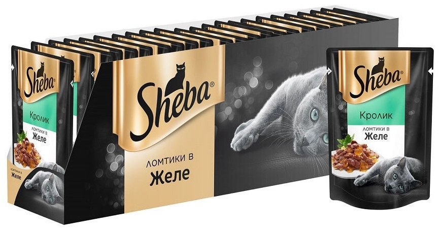 Купить Корм Sheba кусочки в желе мясное ассорти 85 г 24 шт в кредит в ...