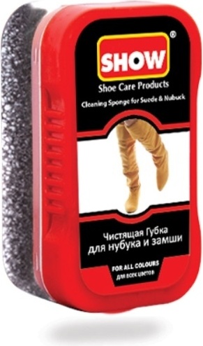Средство для чистки обуви SHOW губка черный, Shoe Care Products Cleaning Sponge for Suede & Nubuk