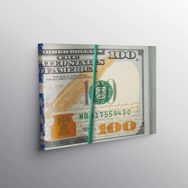 Red Panda 100 Dollars With Rubben Band на синтетическом холсте 50x70 см