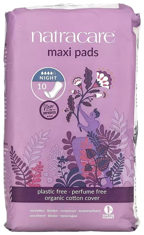 Natracare прокладки Maxi Pads Night 10 шт