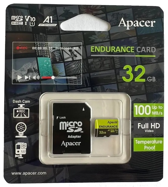 Карта памяти Apacer High Endurance + адаптер, AP32GEDM0D05-R 32 Гб