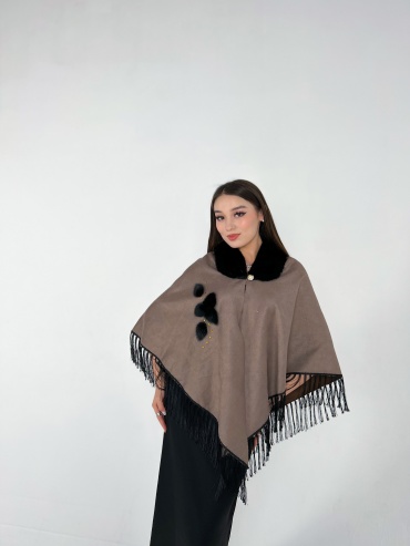 Шаль натуральный мех 60 x 60 см