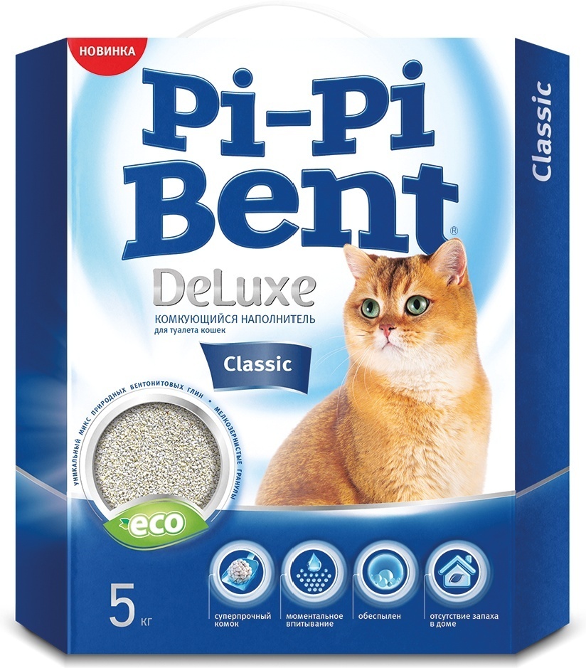 Купить Наполнитель Pi-Pi-Bent DeLuxe Classic комкующийся 5 кг 10 л в ...