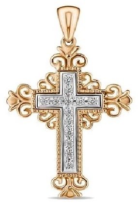 Крестик ЛУКАС J01-Z-L-60056-Z вес 1.88 г золото, фианит