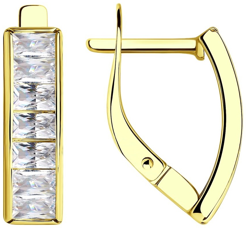 Серьги SOKOLOV 029669-2 вес 2.75 г золото, фианит