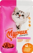 Мурчик кусочки в соусе мясное ассорти 75 г 1 шт
