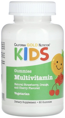 California Gold Nutrition мультиминералы Kid's Multivitamin Gummies, Mixed Berry and Fruit Flavor 60 таблеток