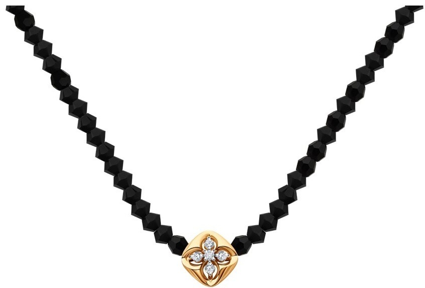 Колье SOKOLOV NEC-SO-585-09846-40 длина 40 см вес 1 г золото, кристалл Swarovski