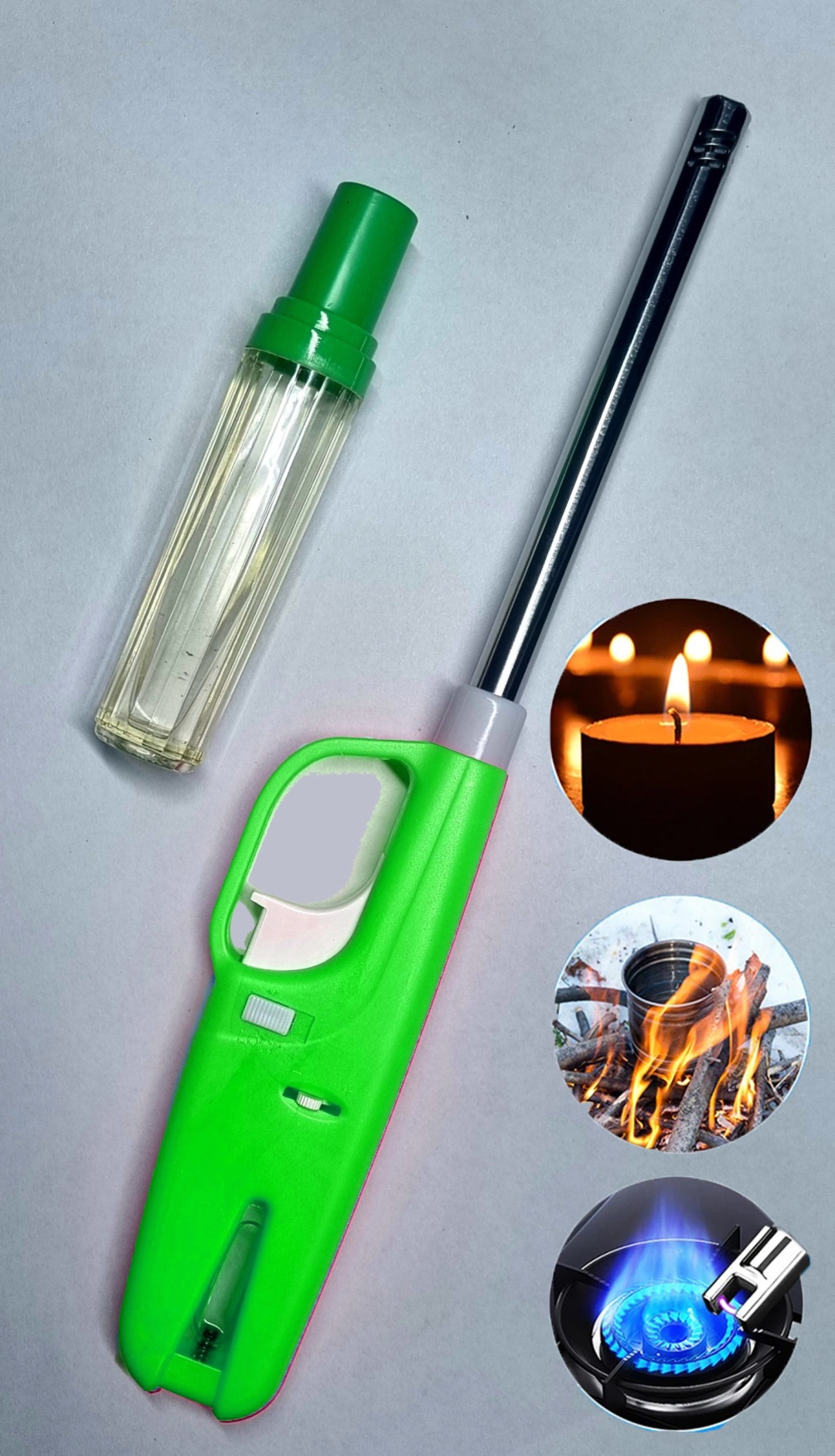 Газовая зажигалка Кухонная зажигалка с баллончиком, сталь, пластик