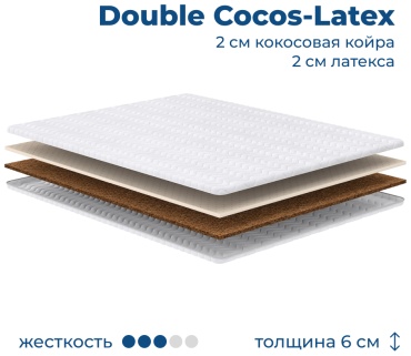 Топпер Double Cocos-Latex, 160x200x6 см