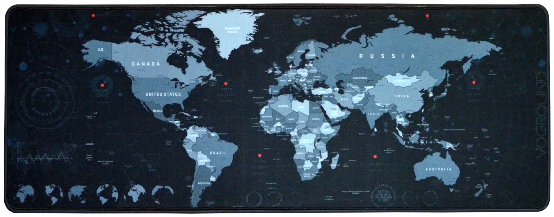 Коврик для мыши ILAN WL-007 Карта мира 800x300x2 мм рисунок
