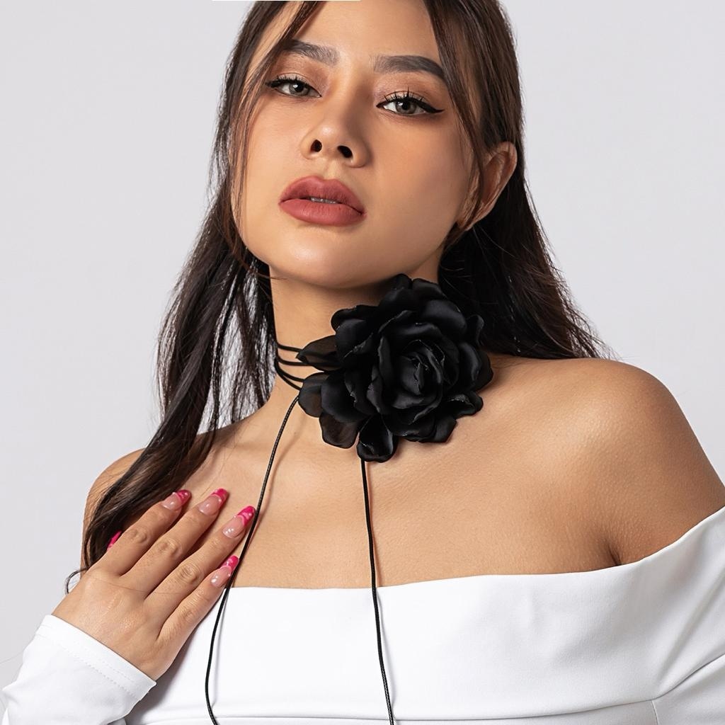 Чокер Fashion Jewelry длина 90 см текстиль без вставок