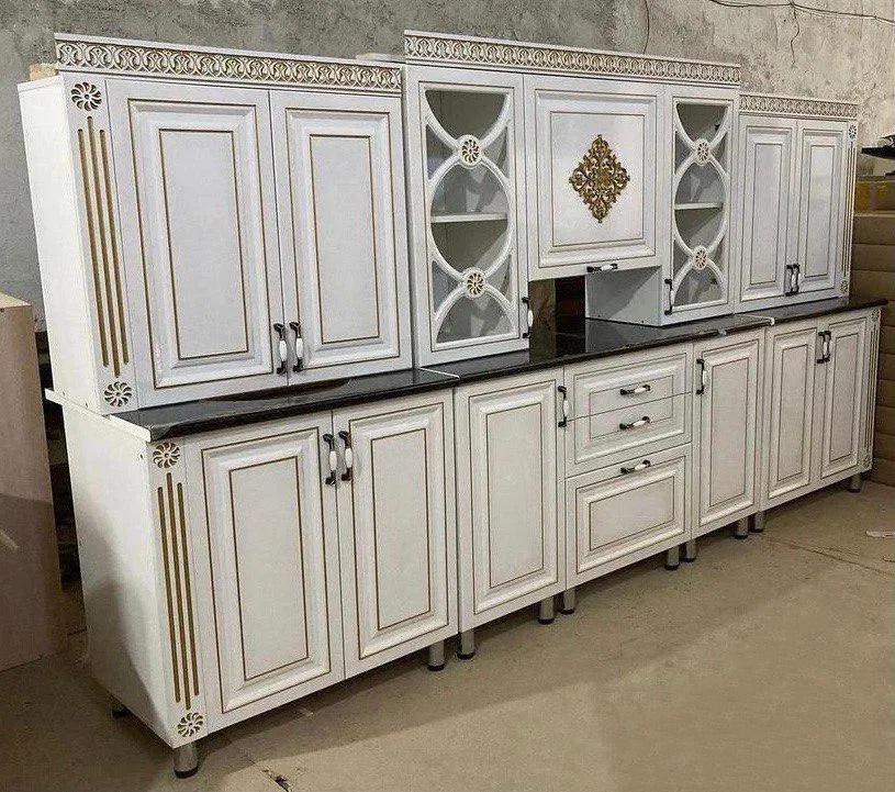 Кухонный гарнитур Elegant Жаклин, 300x215х60 см, ЛДСП, белый
