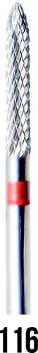 Насадка PRO BURS 116 фреза игла насечка красная 1 шт