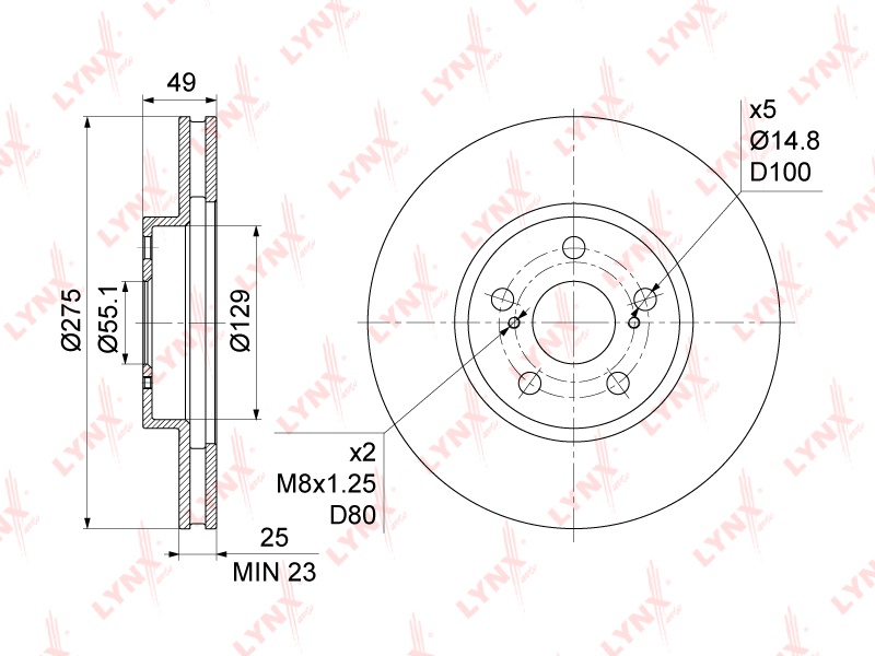 Диски LYNXauto передние BN1154