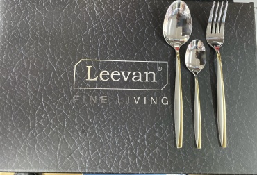 Набор столовых приборов Leevan 36 шт, золотистый, серебристый 019