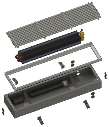 Конвектор Itermic водяной 998, 2600х250х75 мм