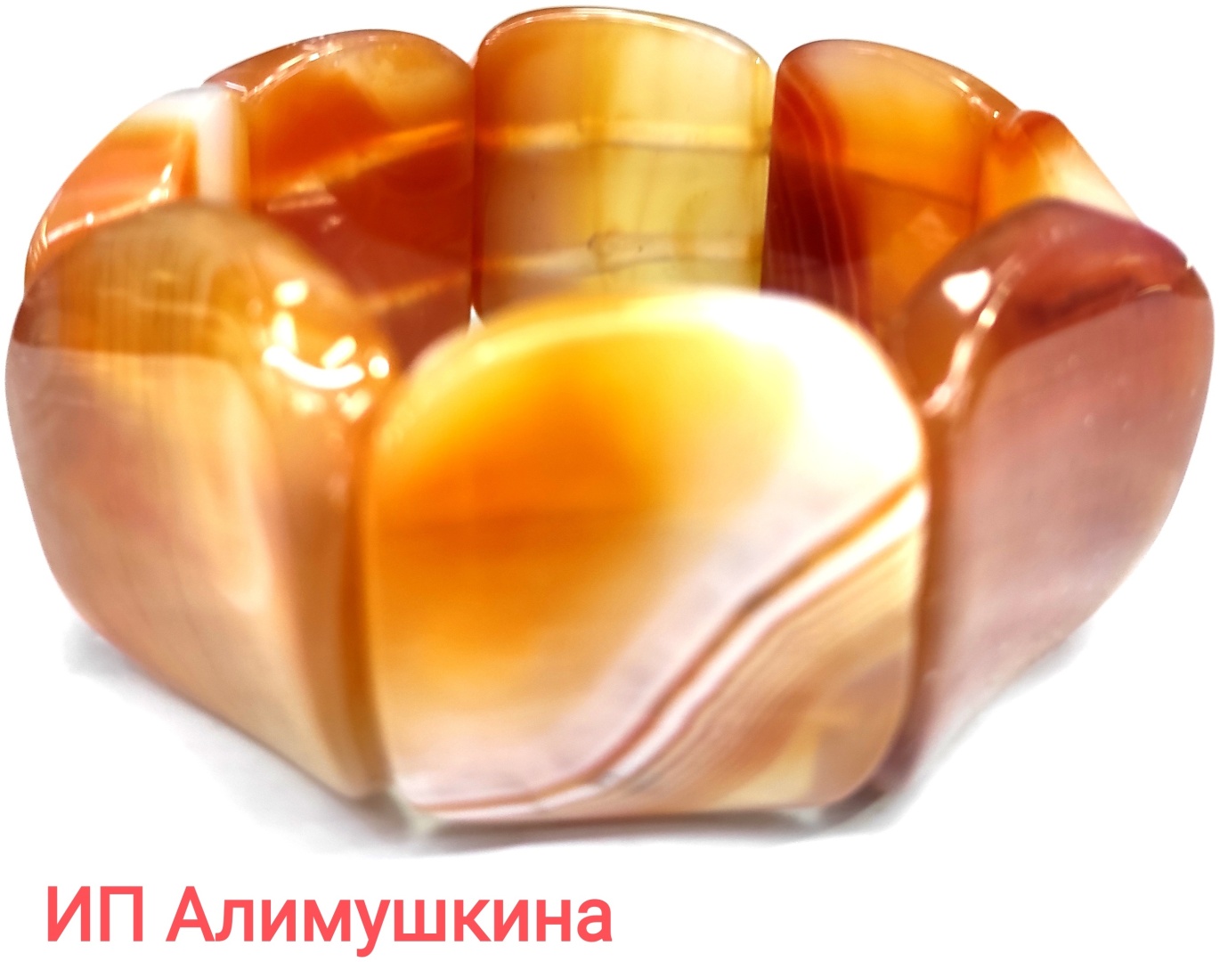 Браслет длина 21 см агат, агат