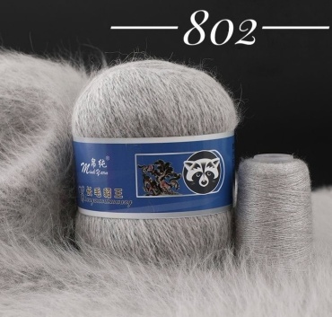 Моток Mink Yarn Пух норки 802 Серый 350 м 50 г