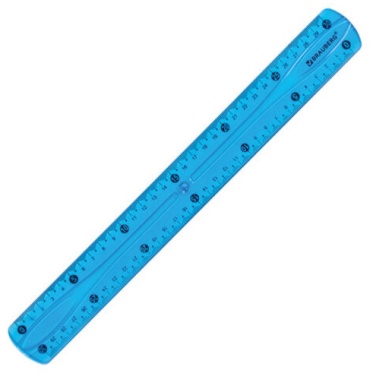 Линейка Brauberg 210675, 30 см, 1 шт, пластик, мультиколор