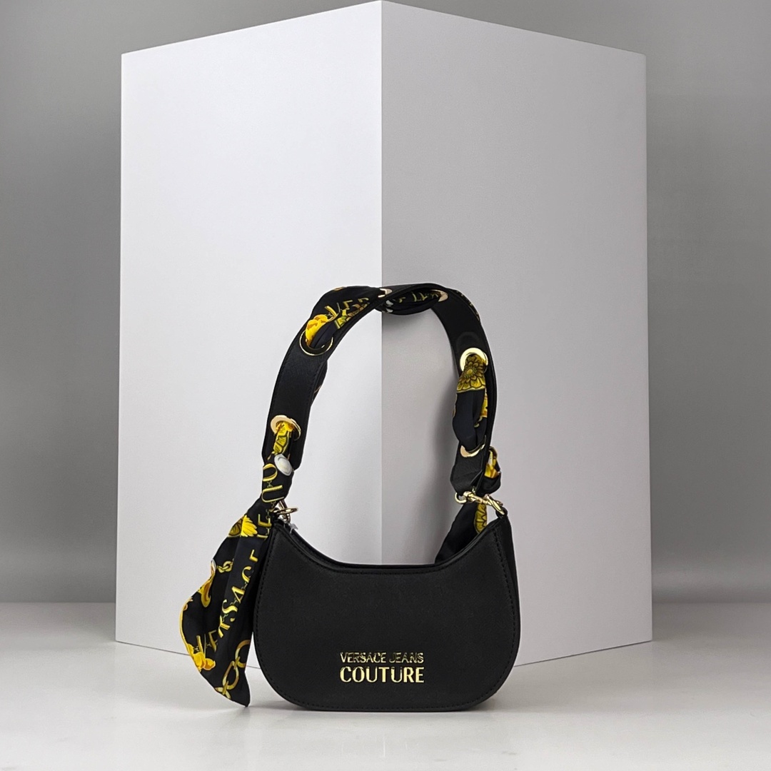 Сумка хобо Versace экокожа черный