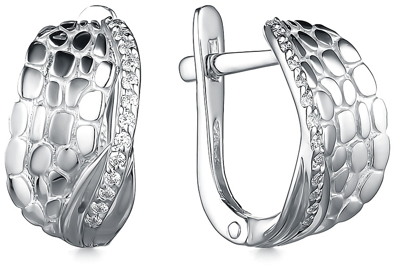 Серьги Lucente Silver EAR-LU-925-671431 вес 2.85 г серебро, фианит