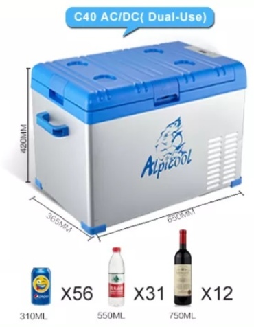 Alpicool компрессорный A40 40 л серый, черный