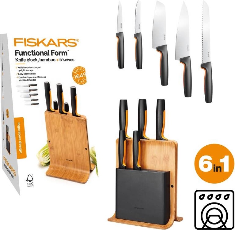 Набор ножей FISKARS 1057552, лезвие: нержавеющая сталь 5 шт