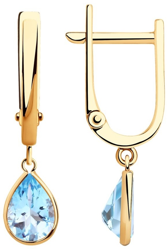 Серьги SOKOLOV EAR-SO-585-758285 вес 1.54 г золото, топаз