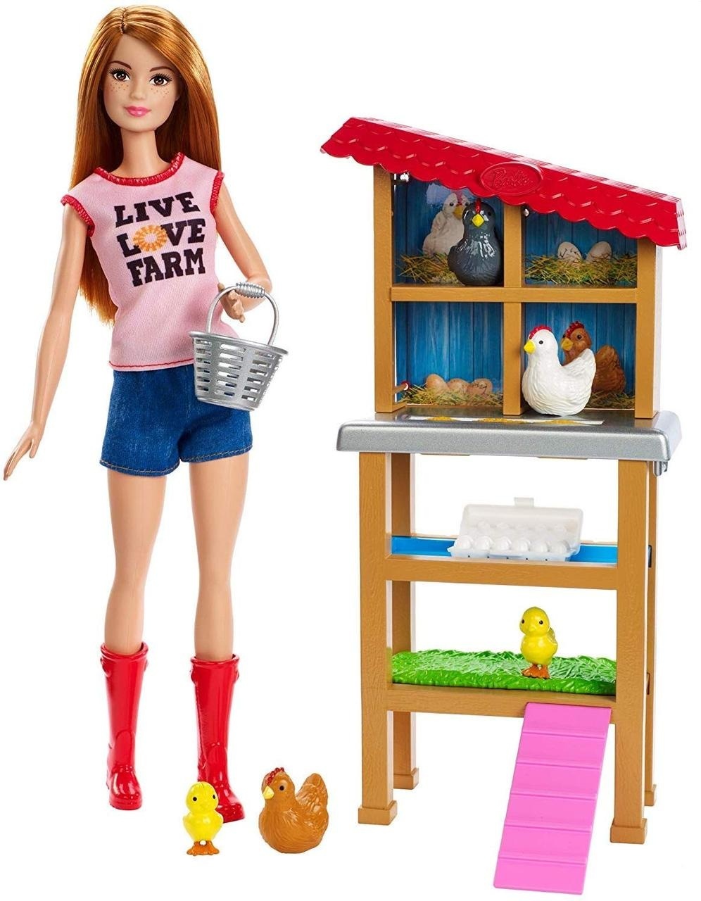 Купить Кукла-модель Barbie куриная ферма FXP15, 29 см в Алматы – Магазин на  Kaspi.kz