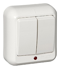 Выключатель клавишный Systeme electric ПРИМА, белый