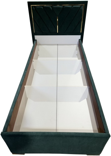Кровать Elegant Mira, 90x200 см, без матраса, зеленый