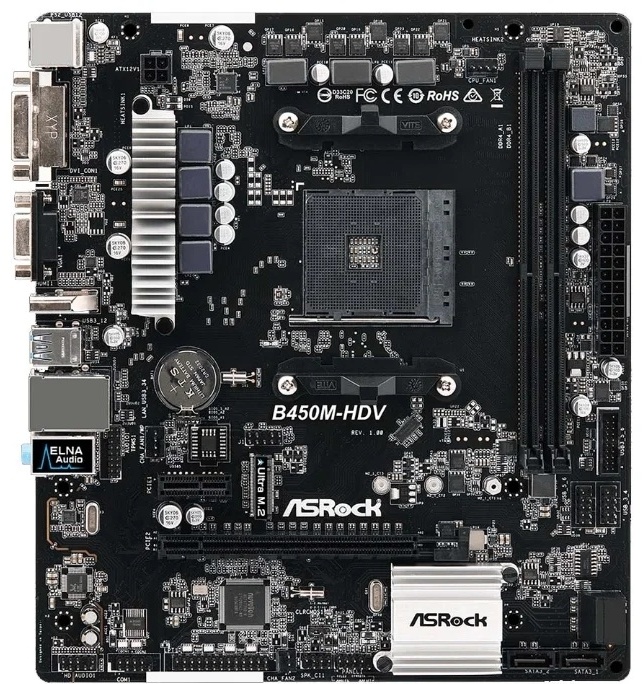 Купить Материнская плата ASRock B450M-HDV в Алматы – Магазин на Kaspi.kz