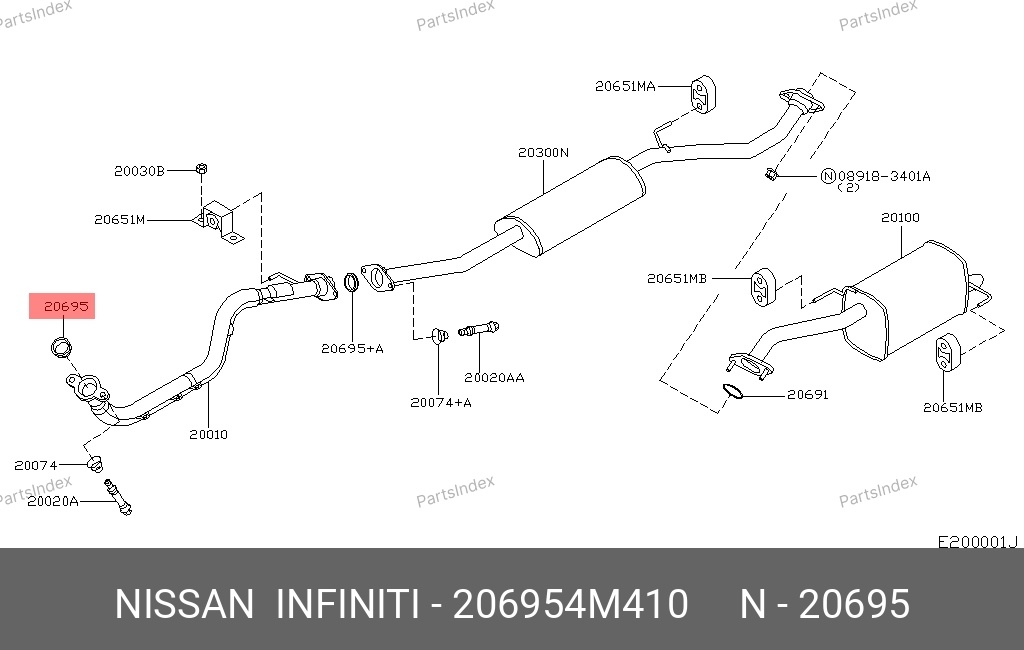 NISSAN Кольцо Уплотнительное Системы ОГ 206954M410