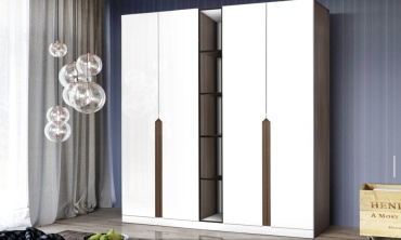 Распашной шкаф Ереке Мебель Вега BTM KPS125-S157, 180x220х52 см, белый