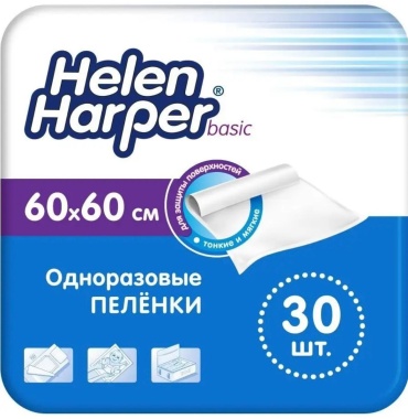 Пеленка одноразовая Helen Harper 98021090093, 30 шт, 60x60 см