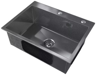 Кухонная мойка DLX 43917451 60х45х20 см, нержавеющая сталь, тон графитовый